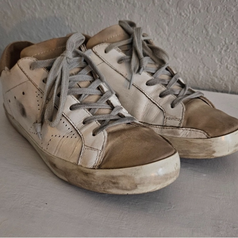 Ladies Golden Goose Superstars Perforated Sneakers Size 37.